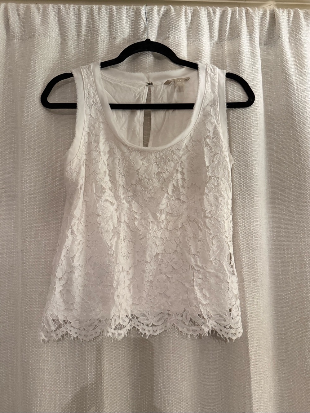 Banana Republic Womens Floral Lace Lined Tank Top Blouse Ivory size XS
